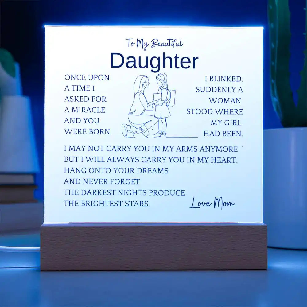 In My Heart Gift For Daughter Acrylic Plaque Gift for 708 - Home & Garden > Decor > Decorative Plaques | Gifting2Go