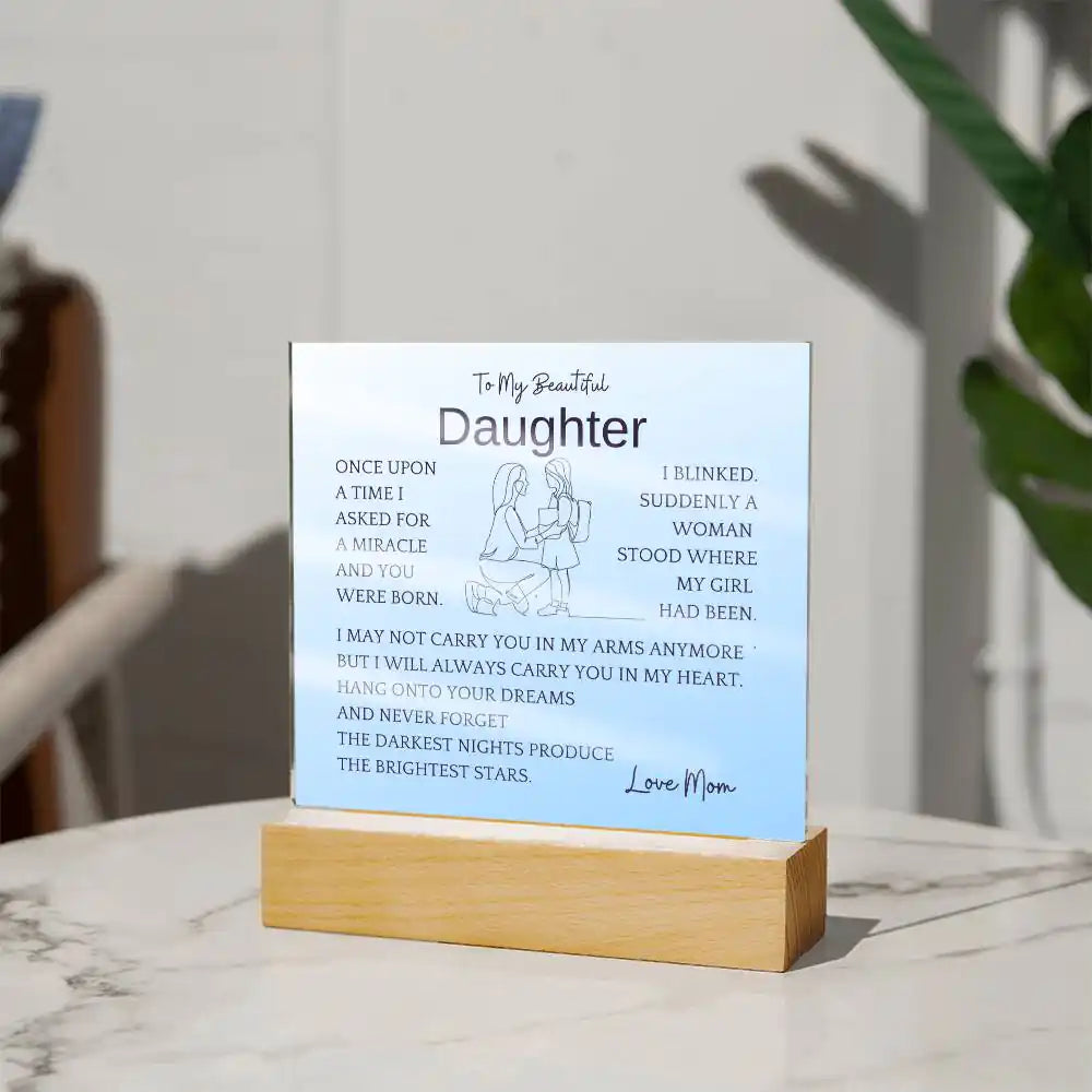 In My Heart Gift For Daughter Acrylic Plaque Gift for 708 - Home & Garden > Decor > Decorative Plaques | Gifting2Go