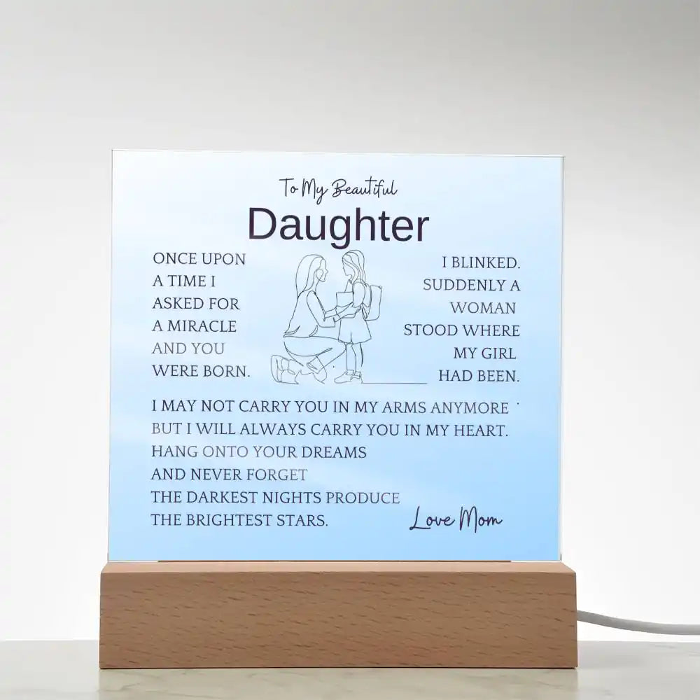 In My Heart Gift For Daughter Acrylic Plaque Gift for 708 - Home & Garden > Decor > Decorative Plaques | Gifting2Go