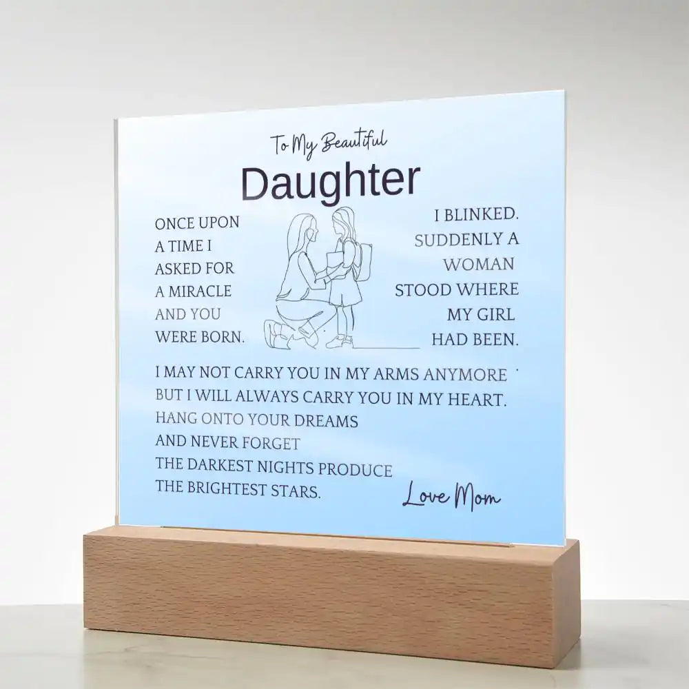 In My Heart Gift For Daughter Acrylic Plaque Gift for 708 - Home & Garden > Decor > Decorative Plaques | Gifting2Go