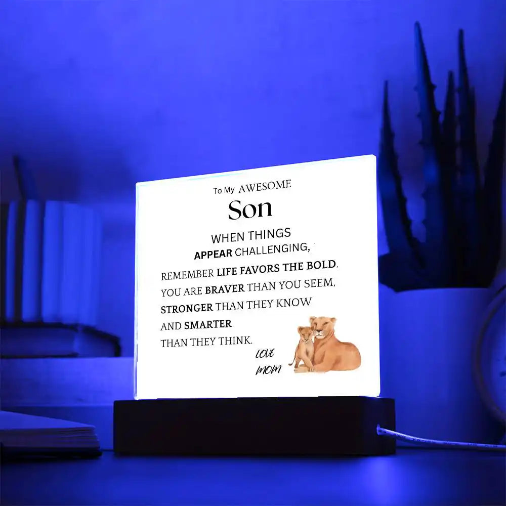 Life Favors The Bold Gift For Son Gift for 708 - Home & Garden > Decor > Decorative Plaques | Gifting2Go