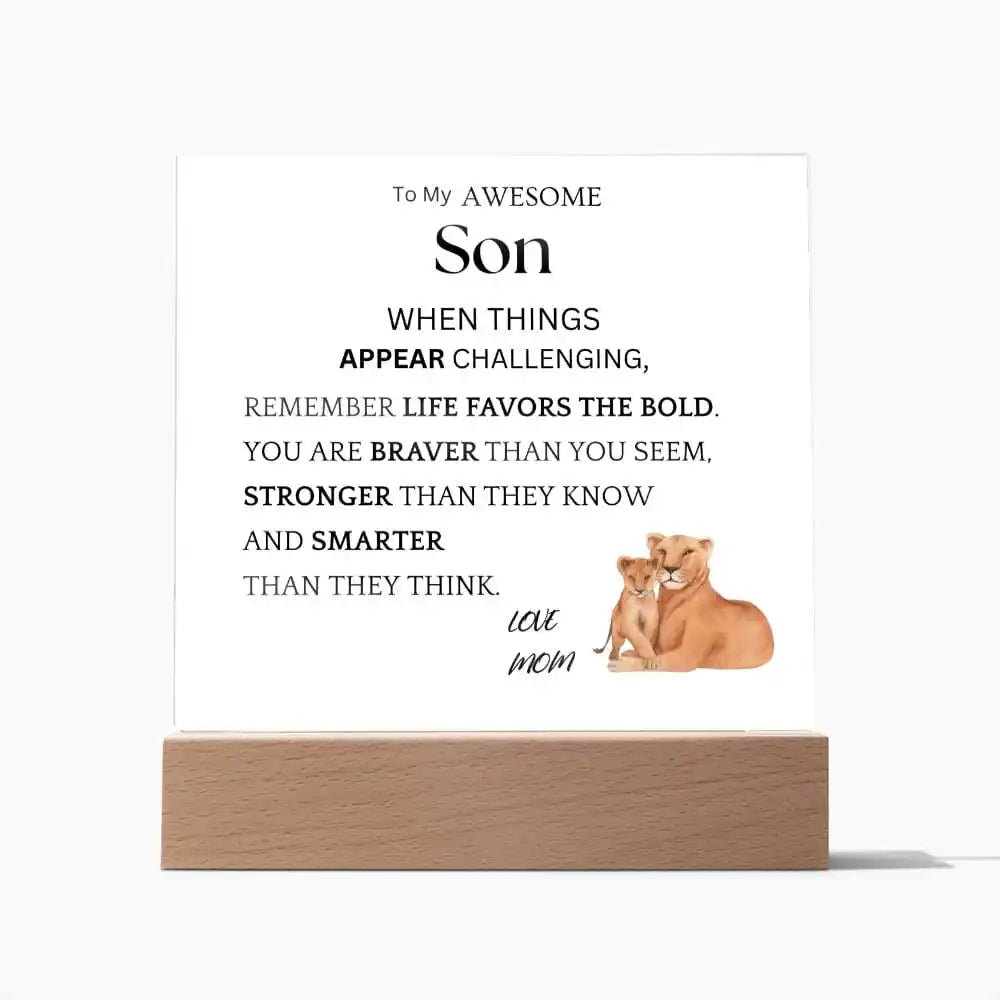 Life Favors The Bold Gift For Son Gift for 708 - Home & Garden > Decor > Decorative Plaques | Gifting2Go