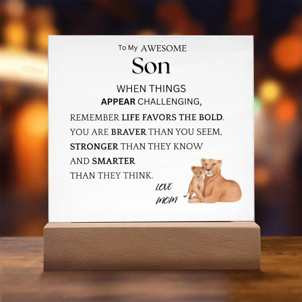 Life Favors The Bold Gift For Son Gift for 708 - Home & Garden > Decor > Decorative Plaques | Gifting2Go