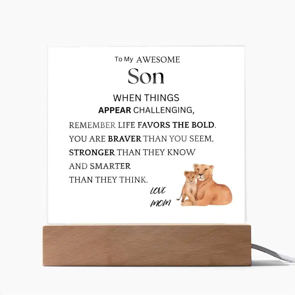 Life Favors The Bold Gift For Son Gift for 708 - Home & Garden > Decor > Decorative Plaques | Gifting2Go
