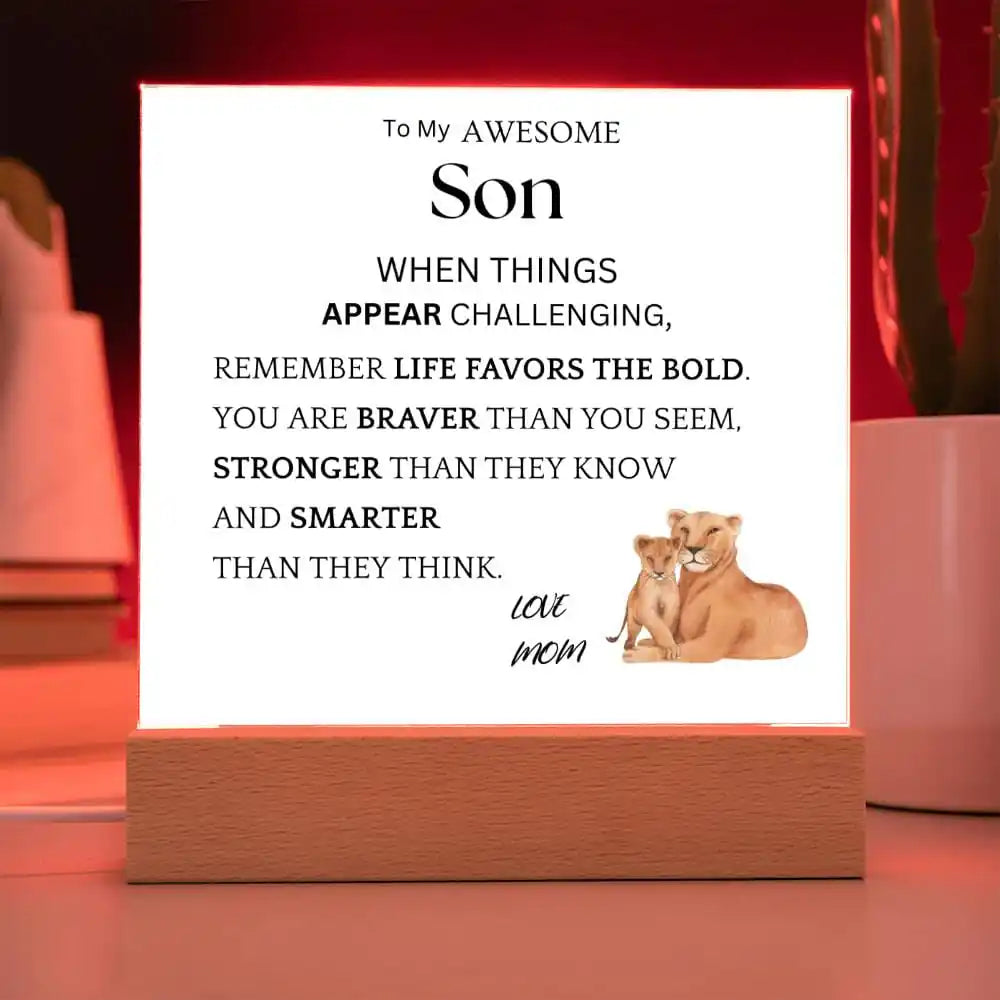 Life Favors The Bold Gift For Son Gift for 708 - Home & Garden > Decor > Decorative Plaques | Gifting2Go