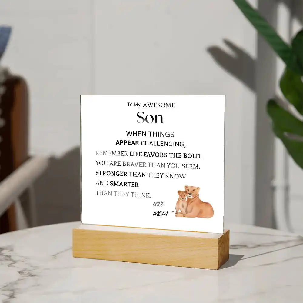 Life Favors The Bold Gift For Son Gift for 708 - Home & Garden > Decor > Decorative Plaques | Gifting2Go
