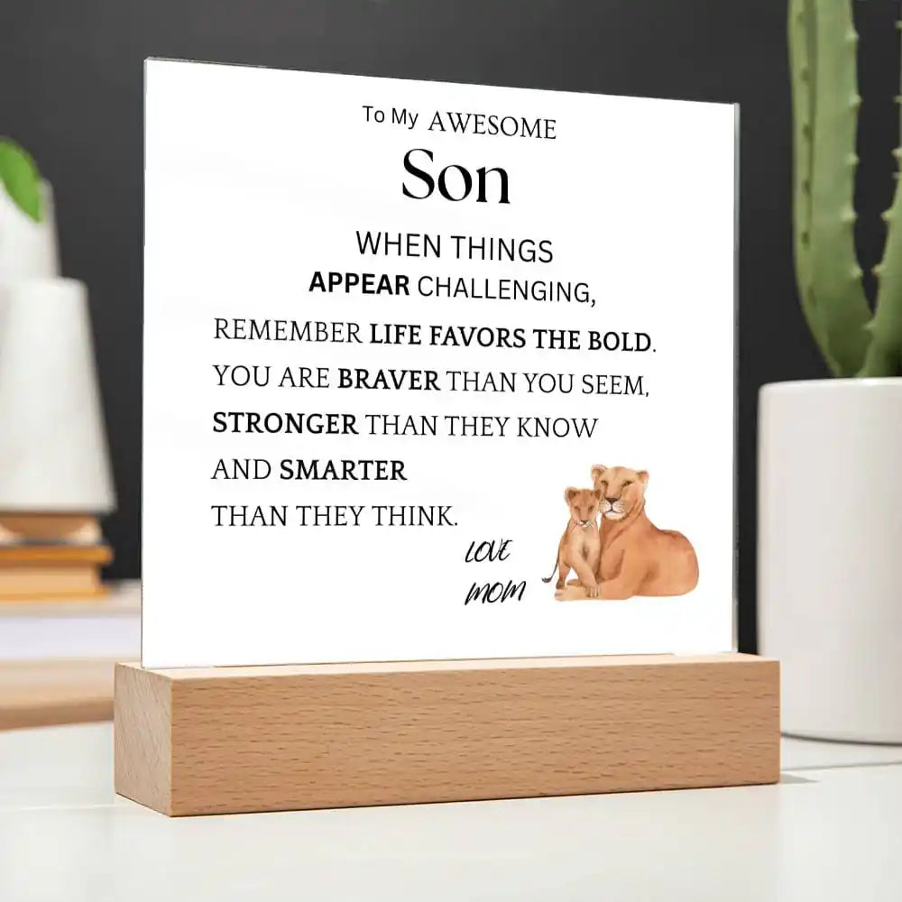 Life Favors The Bold Gift For Son Gift for 708 - Home & Garden > Decor > Decorative Plaques | Gifting2Go