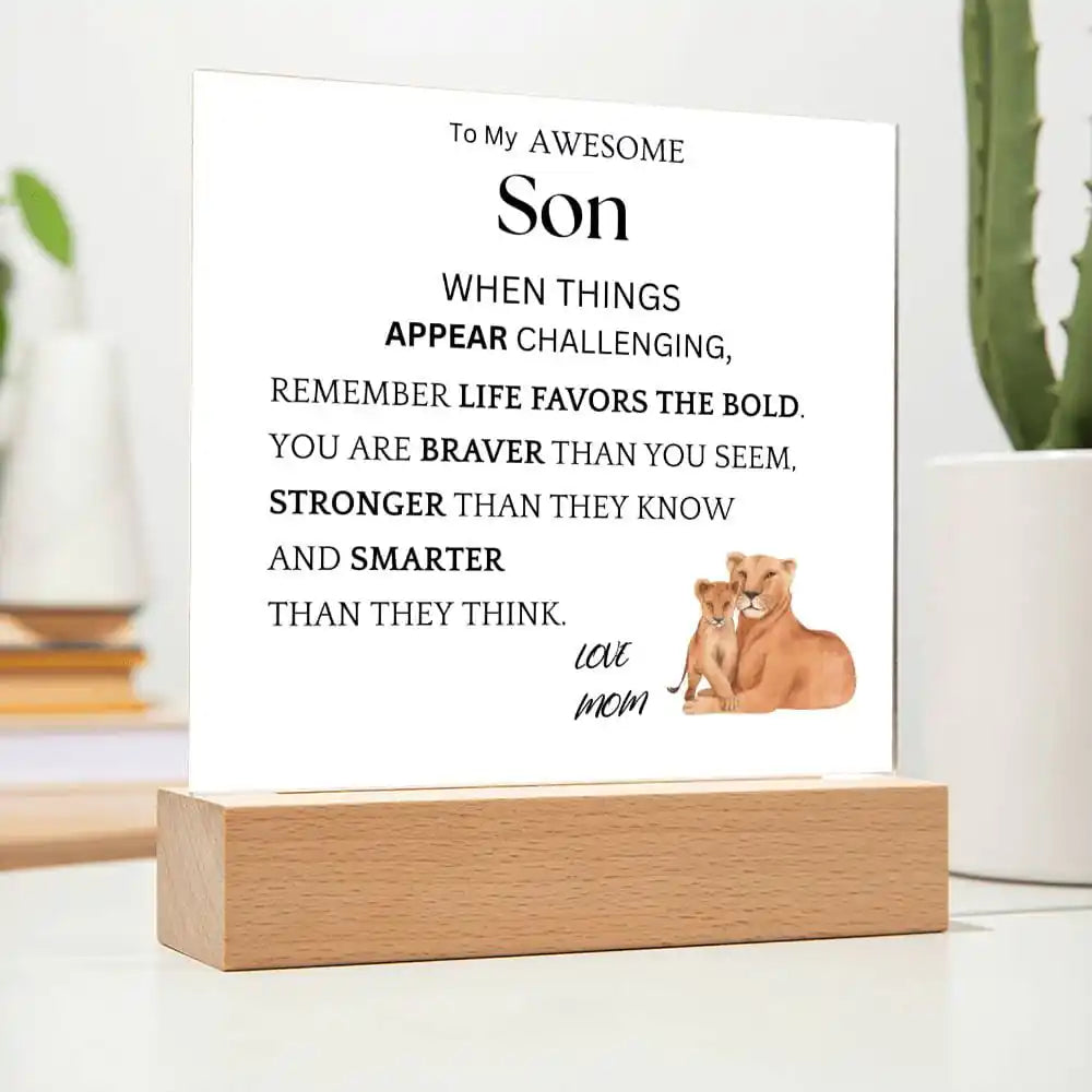Life Favors The Bold Gift For Son Gift for 708 - Home & Garden > Decor > Decorative Plaques | Gifting2Go