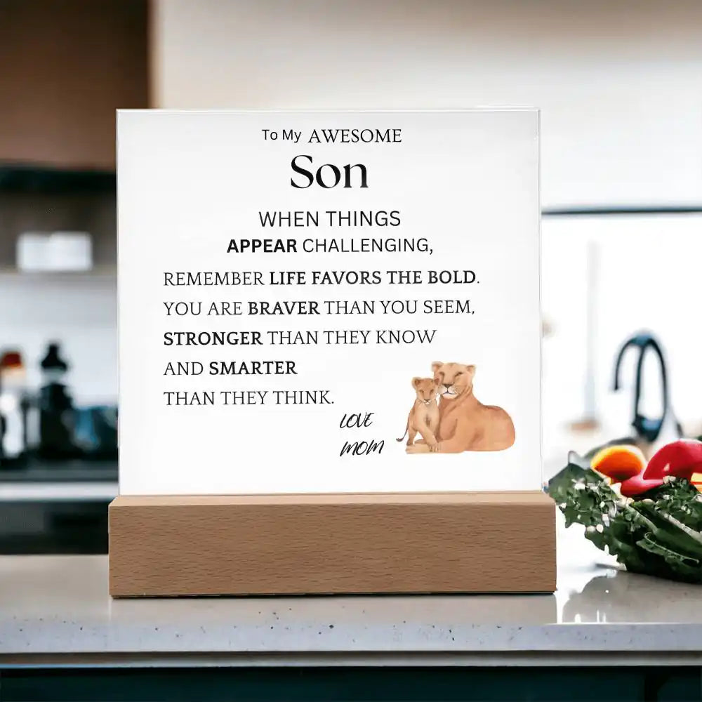Life Favors The Bold Gift For Son Gift for 708 - Home & Garden > Decor > Decorative Plaques | Gifting2Go