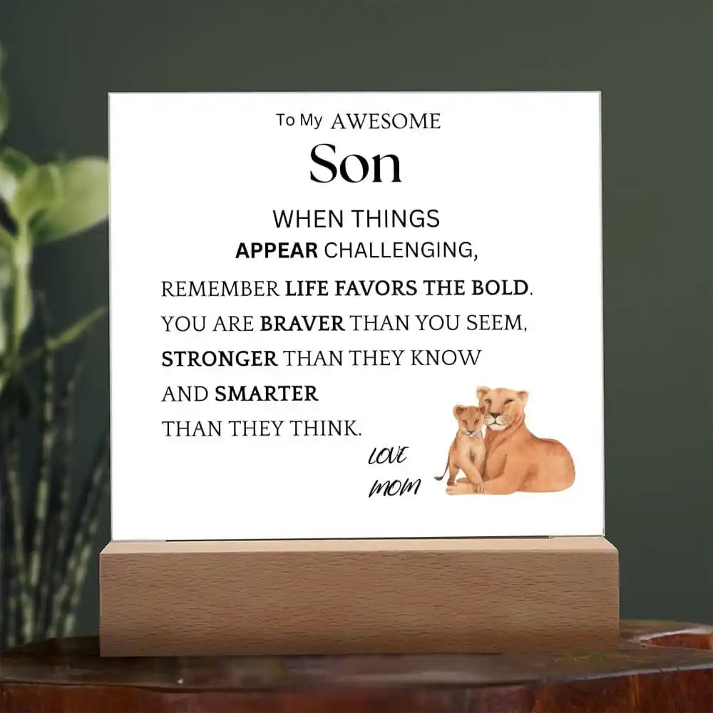 Life Favors The Bold Gift For Son Gift for 708 - Home & Garden > Decor > Decorative Plaques | Gifting2Go