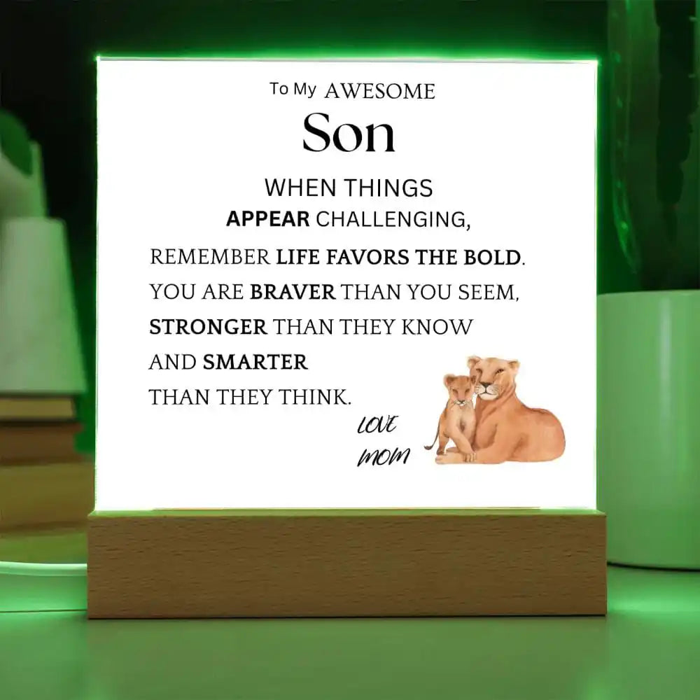 Life Favors The Bold Gift For Son Gift for 708 - Home & Garden > Decor > Decorative Plaques | Gifting2Go