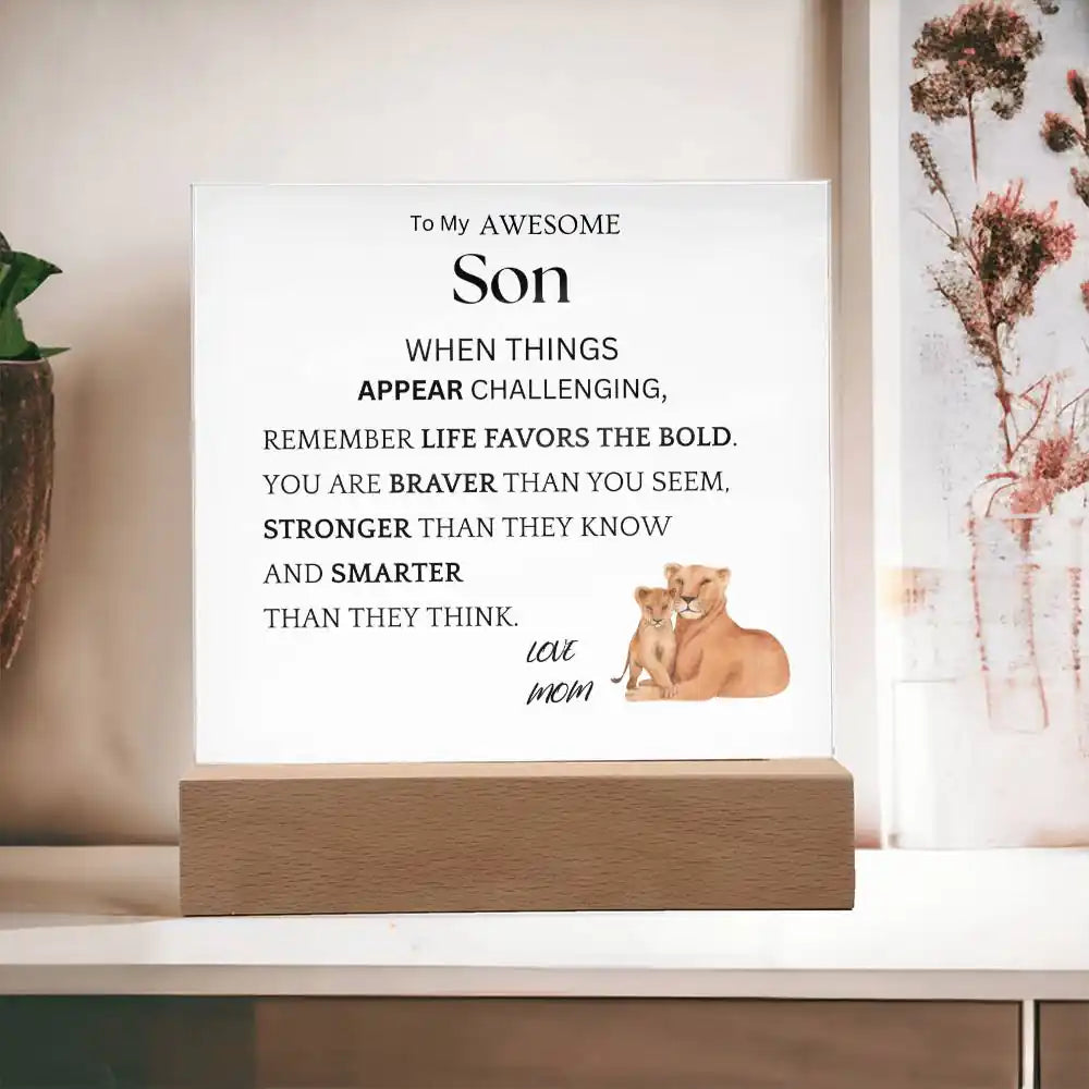 Life Favors The Bold Gift For Son Gift for 708 - Home & Garden > Decor > Decorative Plaques | Gifting2Go