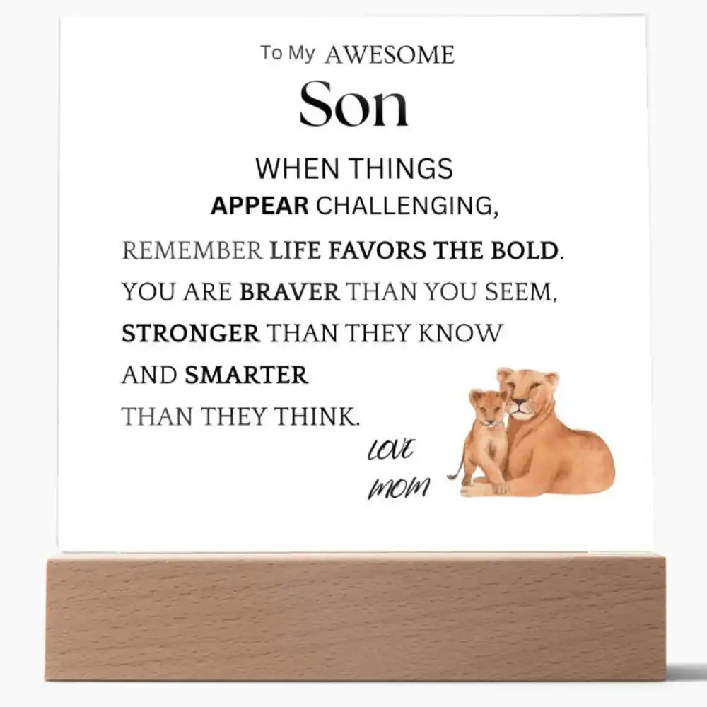 Life Favors The Bold Gift For Son Gift for 708 - Home & Garden > Decor > Decorative Plaques | Gifting2Go