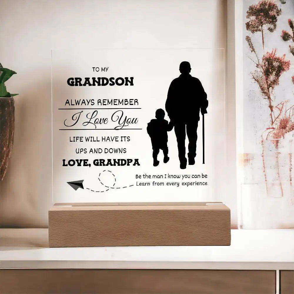 Life Has Ups and Downs Grandson Gift Gift for 708 - Home & Garden > Decor > Decorative Plaques | Gifting2Go