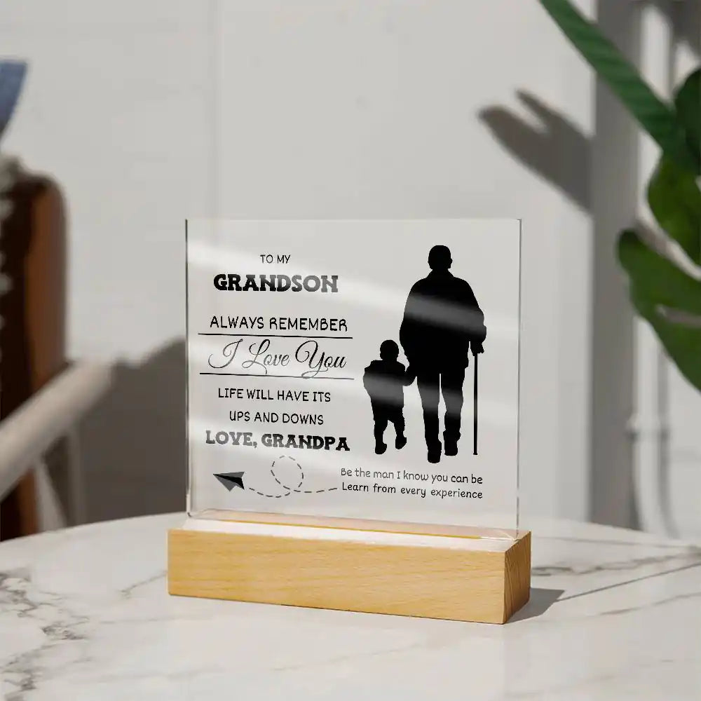 Life Has Ups and Downs Grandson Gift Gift for 708 - Home & Garden > Decor > Decorative Plaques | Gifting2Go