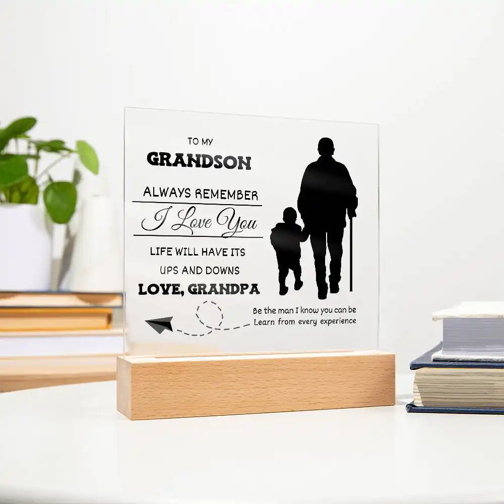 Life Has Ups and Downs Grandson Gift Gift for 708 - Home & Garden > Decor > Decorative Plaques | Gifting2Go