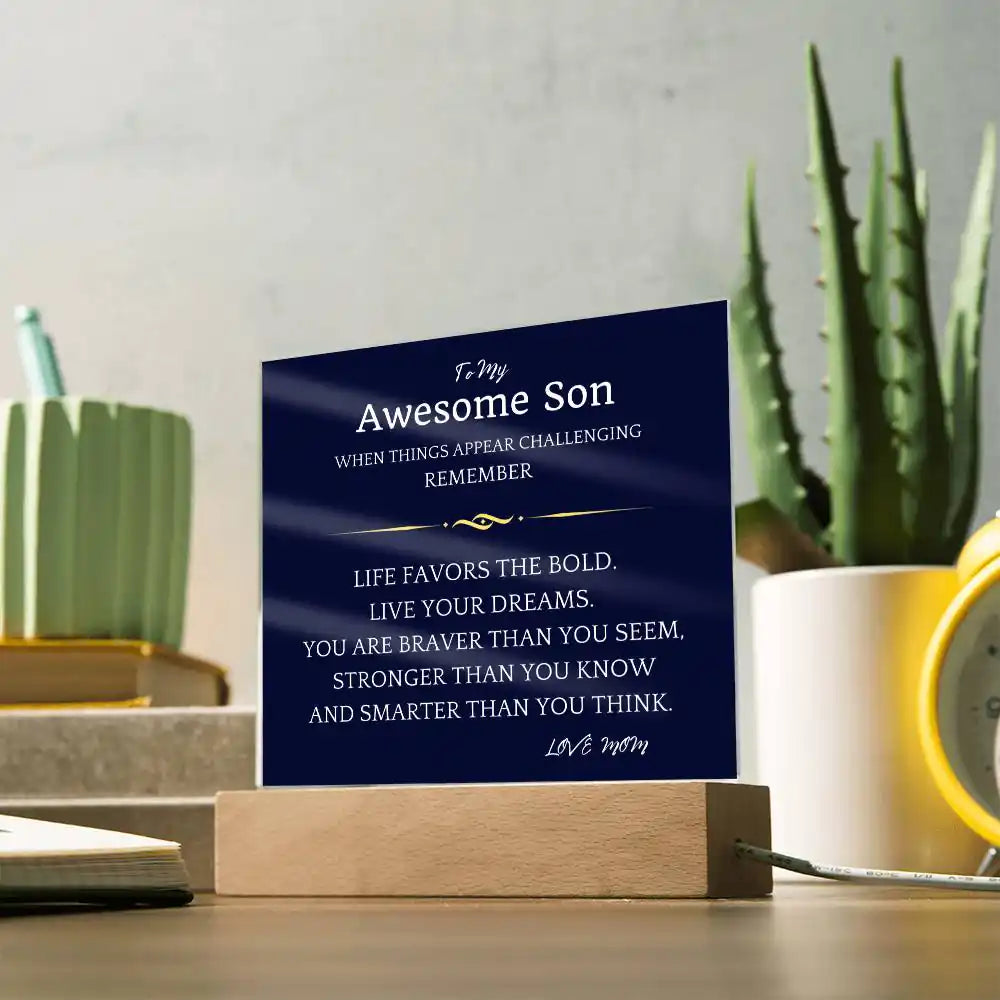 Live Your Dreams Gift For Son Gift for 708 - Home & Garden > Decor > Decorative Plaques | Gifting2Go