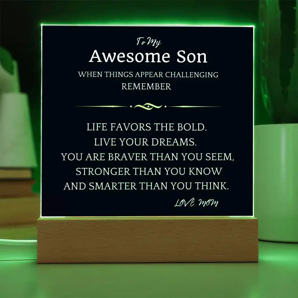 Live Your Dreams Gift For Son Gift for 708 - Home & Garden > Decor > Decorative Plaques | Gifting2Go