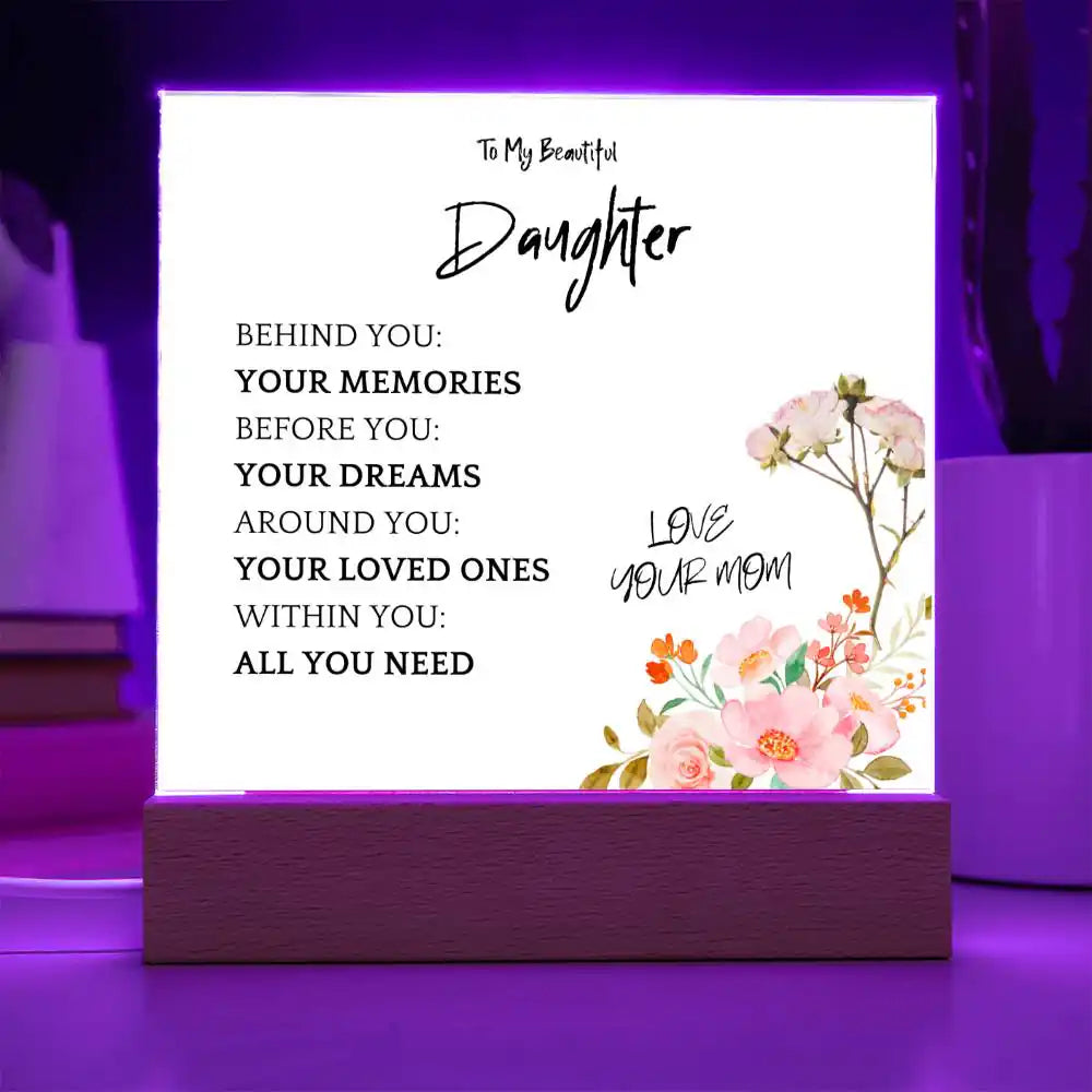 Memories Dreams Acrylic Plaque Gift For Daughter Gift for 708 - Home & Garden > Decor > Decorative Plaques | Gifting2Go