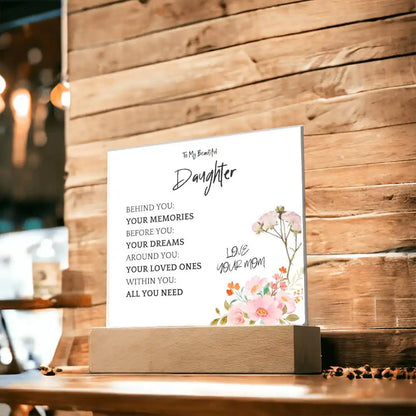 Memories Dreams Acrylic Plaque Gift For Daughter Gift for 708 - Home & Garden > Decor > Decorative Plaques | Gifting2Go