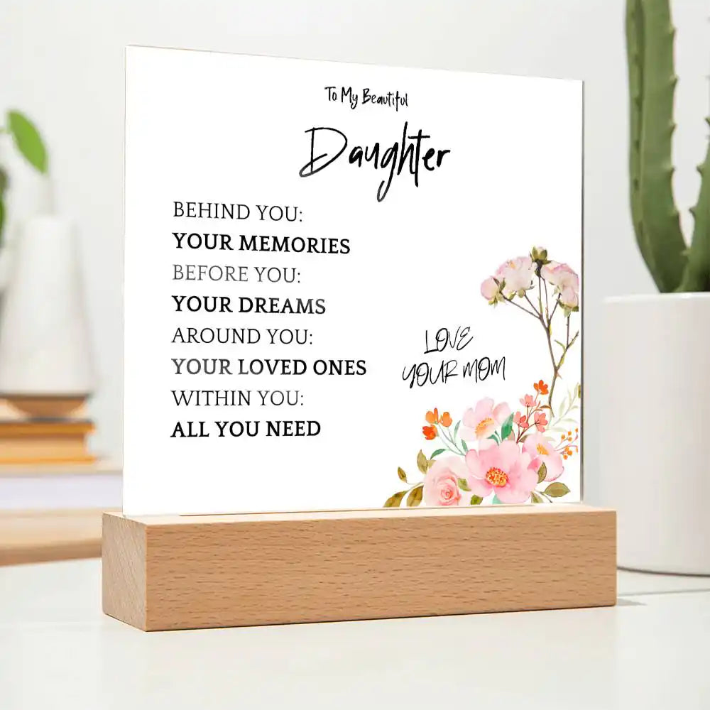 Memories Dreams Acrylic Plaque Gift For Daughter Gift for 708 - Home & Garden > Decor > Decorative Plaques | Gifting2Go