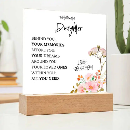 Memories Dreams Acrylic Plaque Gift For Daughter Gift for 708 - Home & Garden > Decor > Decorative Plaques | Gifting2Go