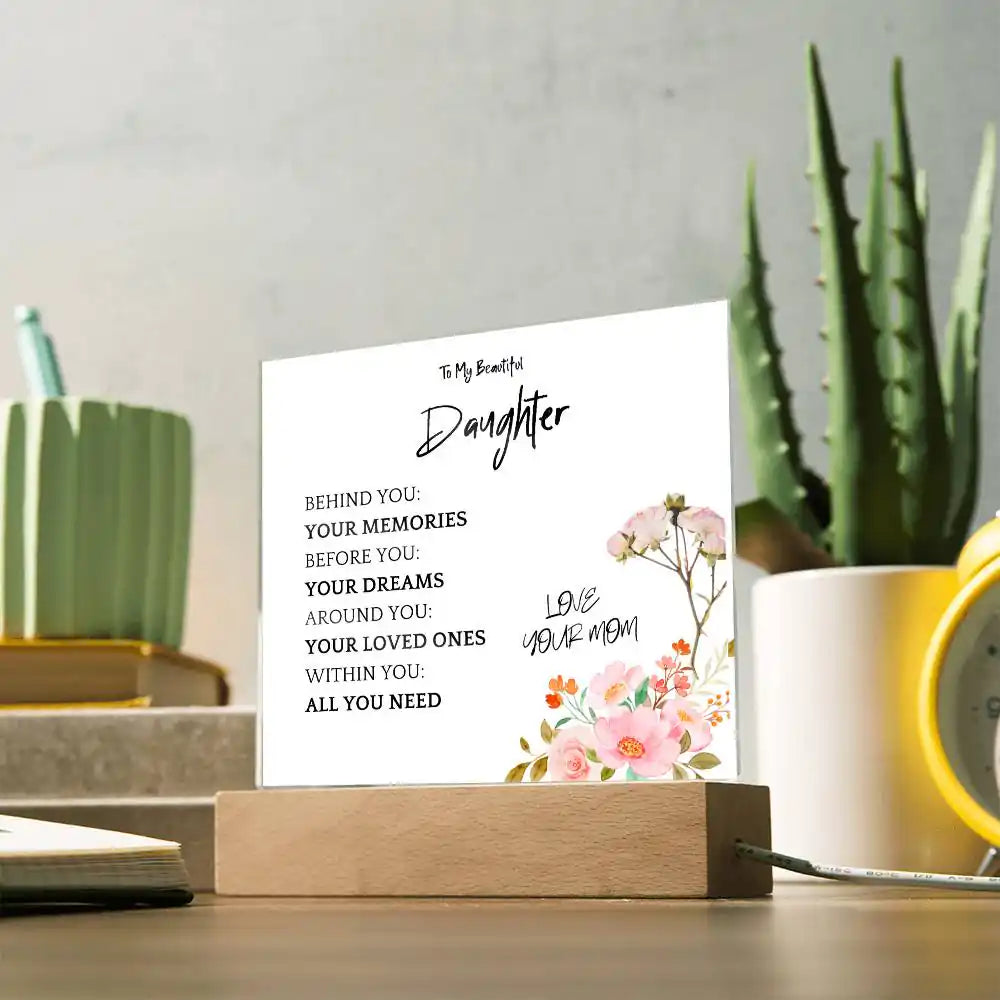 Memories Dreams Acrylic Plaque Gift For Daughter Gift for 708 - Home & Garden > Decor > Decorative Plaques | Gifting2Go