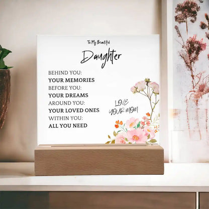 Memories Dreams Acrylic Plaque Gift For Daughter Gift for 708 - Home & Garden > Decor > Decorative Plaques | Gifting2Go