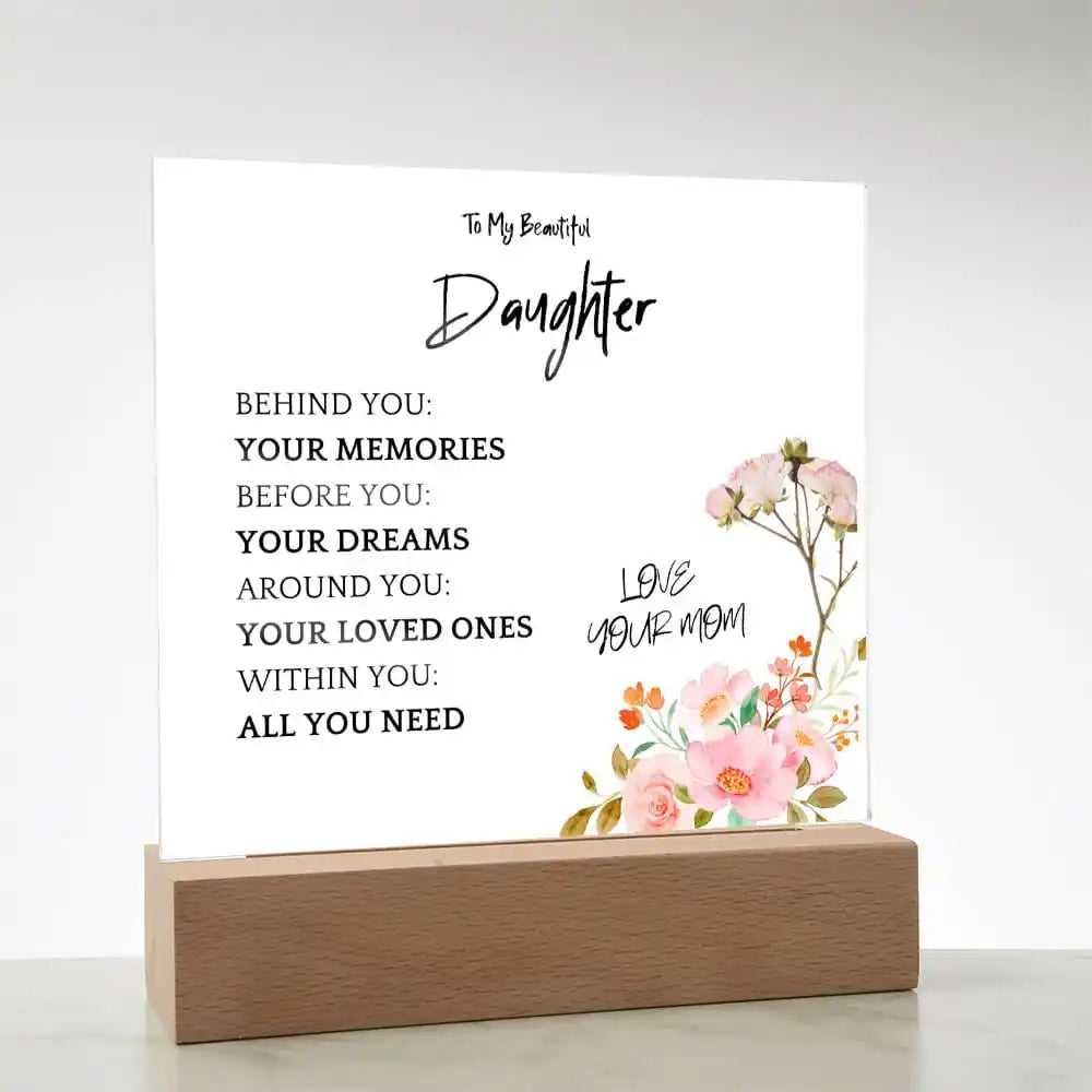 Memories Dreams Acrylic Plaque Gift For Daughter Gift for 708 - Home & Garden > Decor > Decorative Plaques | Gifting2Go