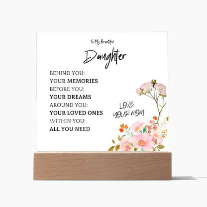 Memories Dreams Acrylic Plaque Gift For Daughter Gift for 708 - Home & Garden > Decor > Decorative Plaques | Gifting2Go