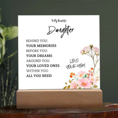 Memories Dreams Acrylic Plaque Gift For Daughter Gift for 708 - Home & Garden > Decor > Decorative Plaques | Gifting2Go