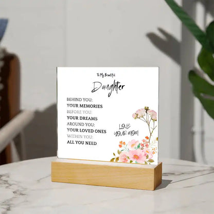 Memories Dreams Acrylic Plaque Gift For Daughter Gift for 708 - Home & Garden > Decor > Decorative Plaques | Gifting2Go