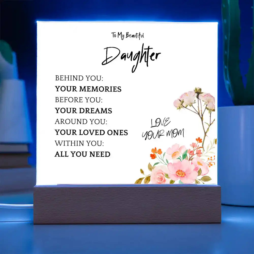 Memories Dreams Acrylic Plaque Gift For Daughter Gift for 708 - Home & Garden > Decor > Decorative Plaques | Gifting2Go