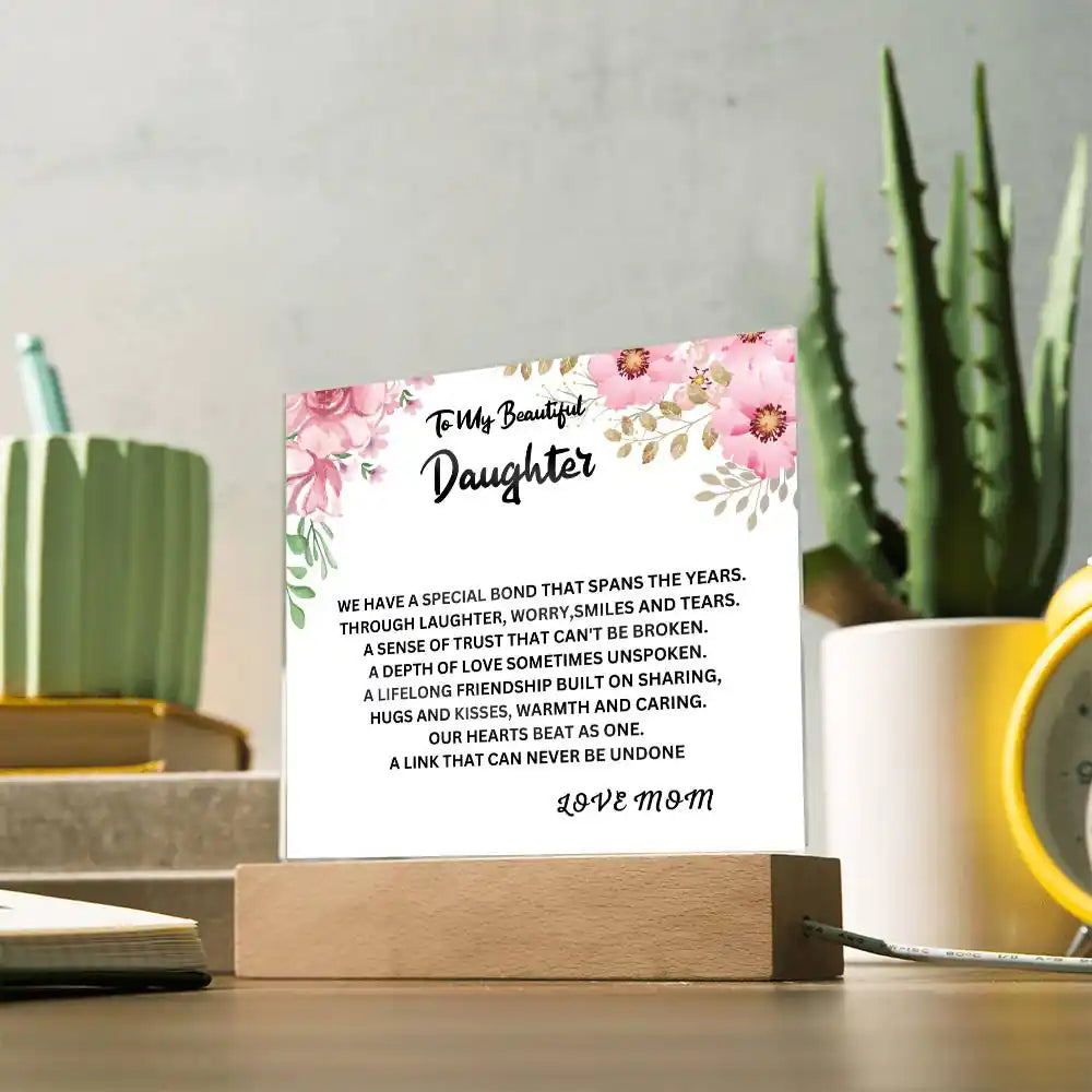 Special Bond Gift For Daughter Acrylic Plaque Gift for 708 - Home & Garden > Decor > Decorative Plaques | Gifting2Go