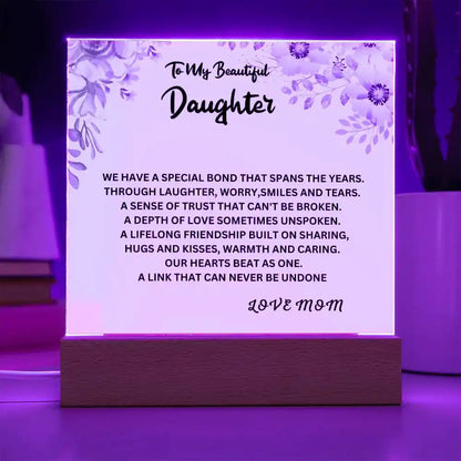 Special Bond Gift For Daughter Acrylic Plaque Gift for 708 - Home & Garden > Decor > Decorative Plaques | Gifting2Go