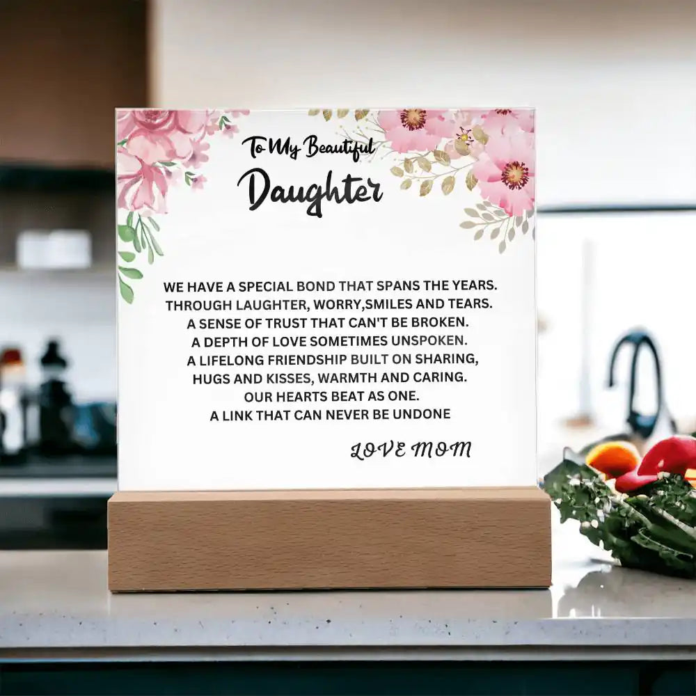 Special Bond Gift For Daughter Acrylic Plaque Gift for 708 - Home & Garden > Decor > Decorative Plaques | Gifting2Go