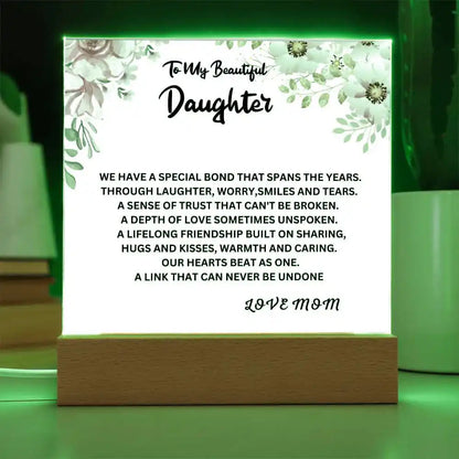 Special Bond Gift For Daughter Acrylic Plaque Gift for 708 - Home & Garden > Decor > Decorative Plaques | Gifting2Go