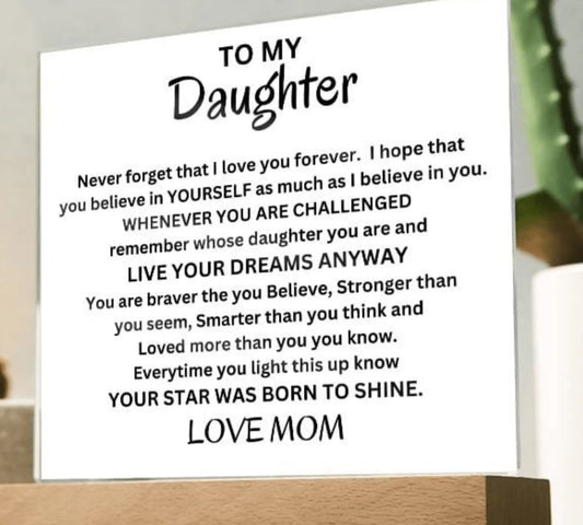 Stars Born To Shine Acrylic Gift For Daughter Gift for 708 - Home & Garden > Decor > Decorative Plaques | Gifting2Go