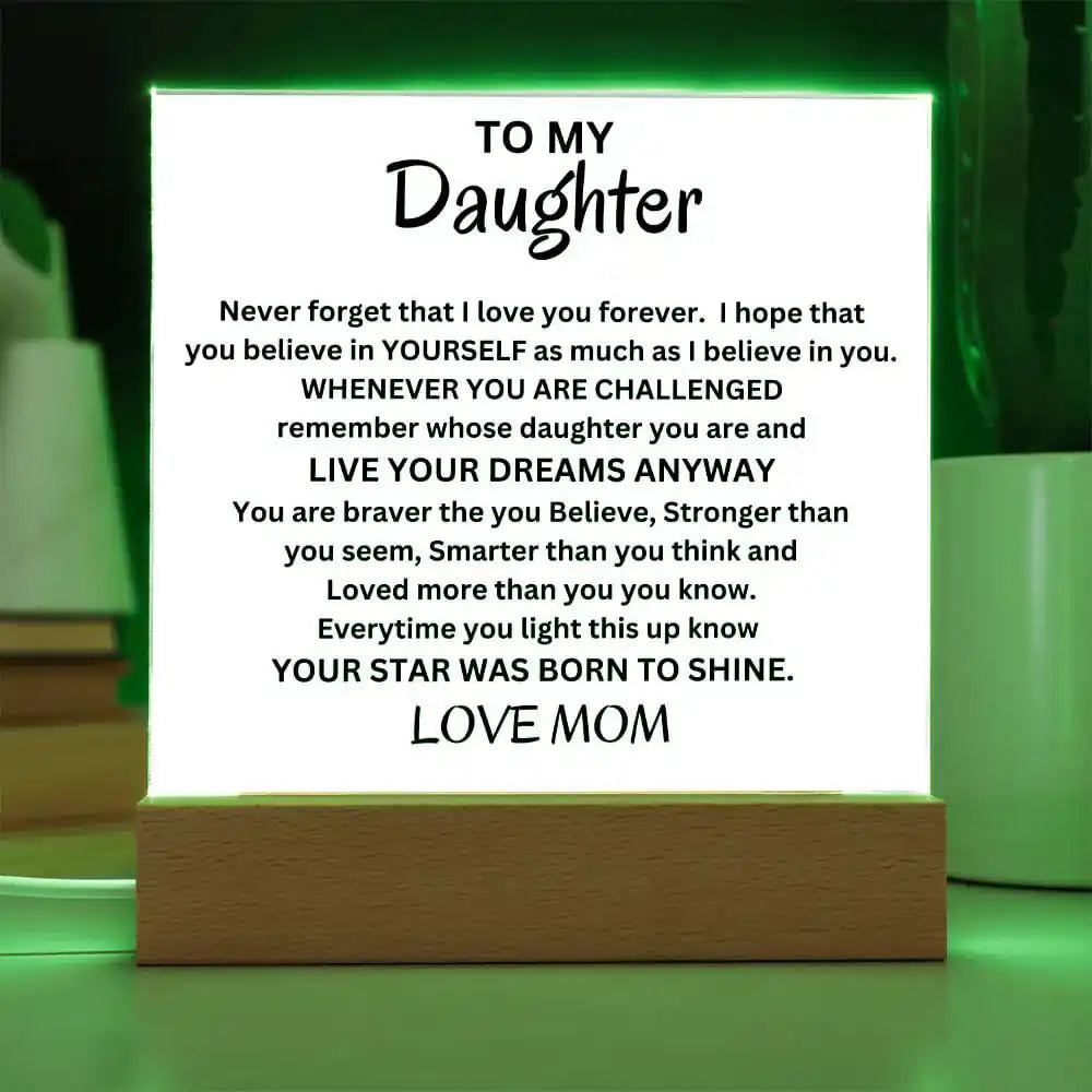 Stars Born To Shine Acrylic Gift For Daughter Gift for 708 - Home & Garden > Decor > Decorative Plaques | Gifting2Go