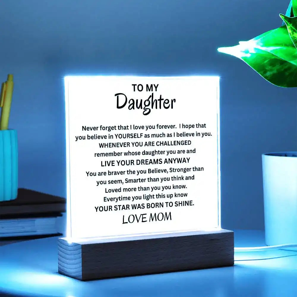 Stars Born To Shine Acrylic Gift For Daughter gifting2go-com.myshopify.com