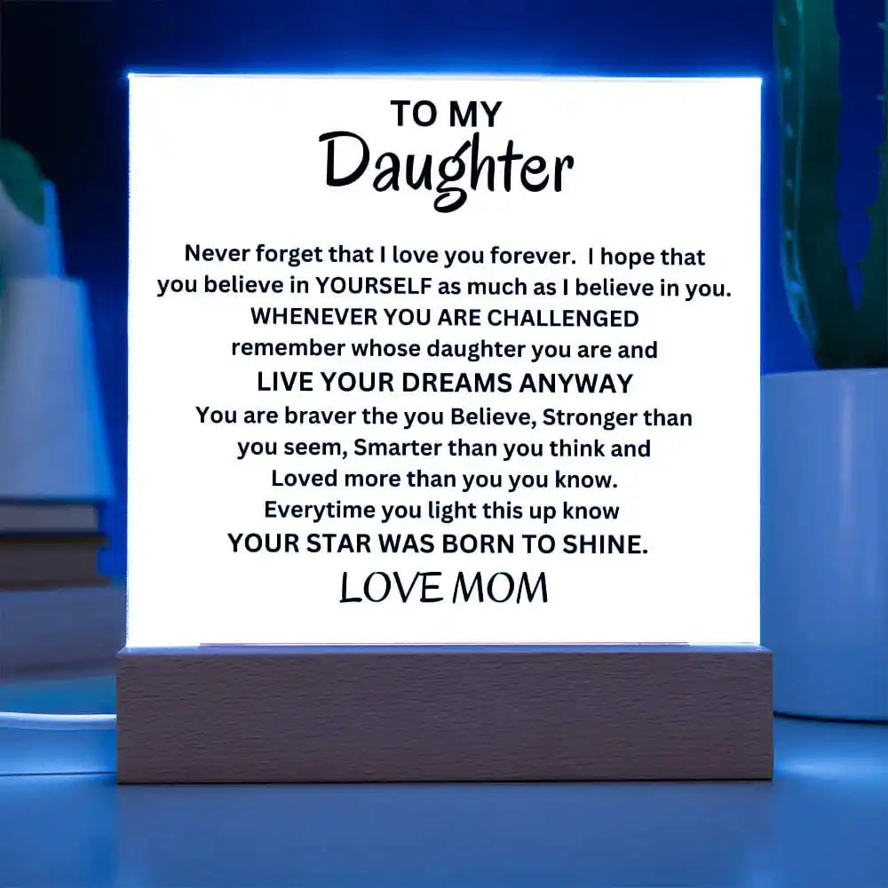 Stars Born To Shine Acrylic Gift For Daughter Gift for 708 - Home & Garden > Decor > Decorative Plaques | Gifting2Go