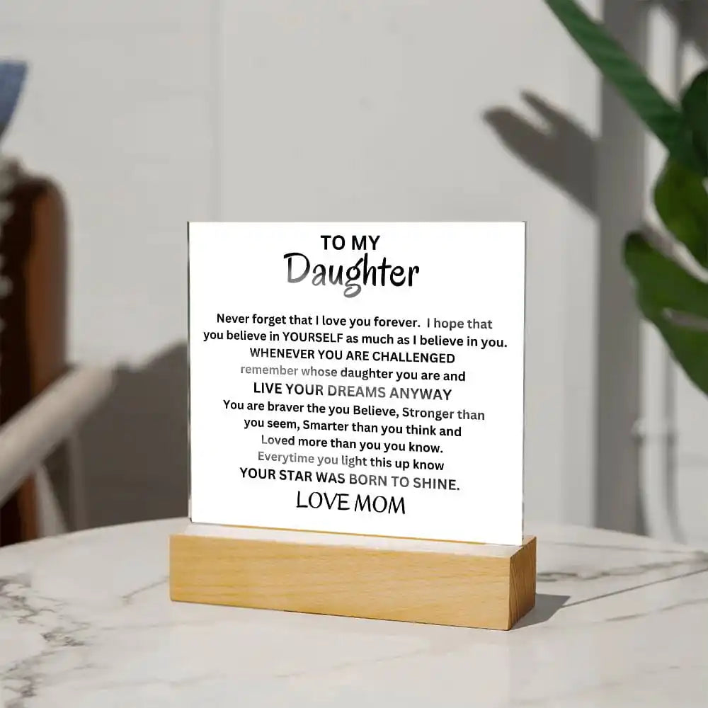 Stars Born To Shine Acrylic Gift For Daughter Gift for 708 - Home & Garden > Decor > Decorative Plaques | Gifting2Go
