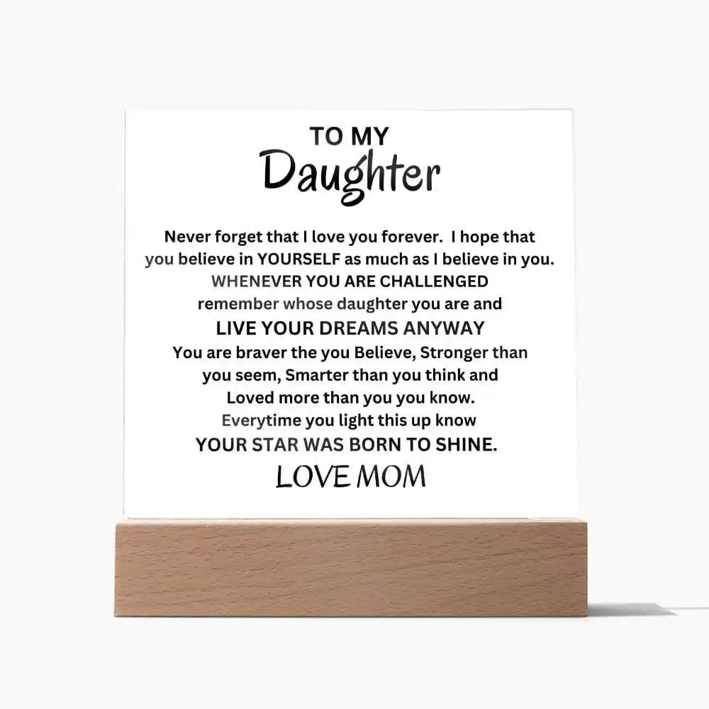 Stars Born To Shine Acrylic Gift For Daughter Gift for 708 - Home & Garden > Decor > Decorative Plaques | Gifting2Go