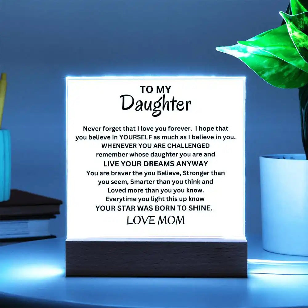 Stars Born To Shine Acrylic Gift For Daughter Gift for 708 - Home & Garden > Decor > Decorative Plaques | Gifting2Go