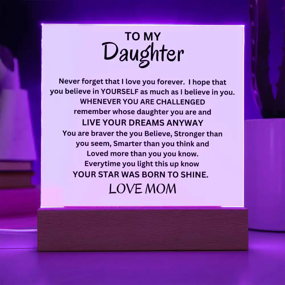 Stars Born To Shine Acrylic Gift For Daughter Gift for 708 - Home & Garden > Decor > Decorative Plaques | Gifting2Go
