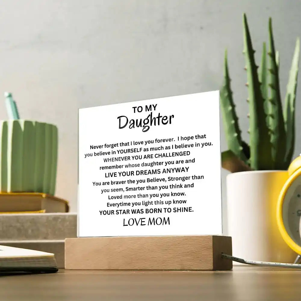 Stars Born To Shine Acrylic Gift For Daughter Gift for 708 - Home & Garden > Decor > Decorative Plaques | Gifting2Go
