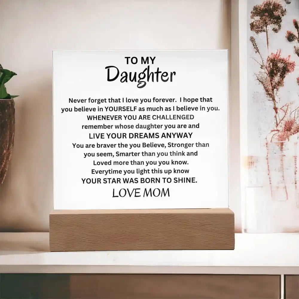 Stars Born To Shine Acrylic Gift For Daughter Gift for 708 - Home & Garden > Decor > Decorative Plaques | Gifting2Go