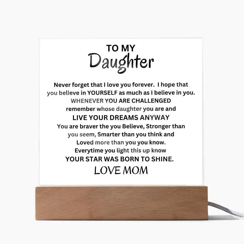 Stars Born To Shine Acrylic Gift For Daughter Gift for 708 - Home & Garden > Decor > Decorative Plaques | Gifting2Go