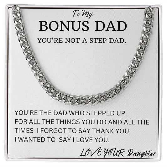 Bonus Dad Cuban Chain Gift For Man