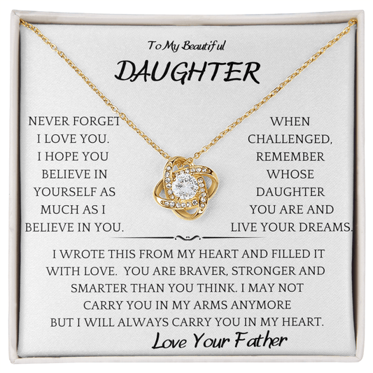 Believe In You Daughter Necklace